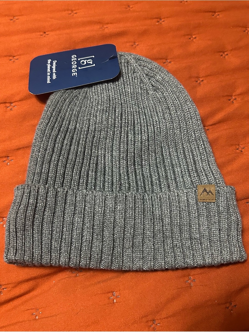 Gray fleece lined beanie